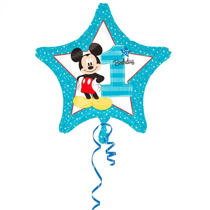 А 18"/46 см Звезда Микки 1-й День Рождения/ 1 шт./(США)