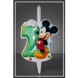 Свеча тортовая Disney "Микки Маус" Цифра 2 / 1 шт.