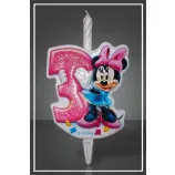 Свеча тортовая Disney "Микки Маус" Цифра 3 / 1 шт.