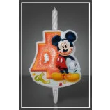 Свеча тортовая Disney "Микки Маус" Цифра 4 / 1 шт.