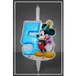 Свеча тортовая Disney "Микки Маус" Цифра 5 / 1 шт.