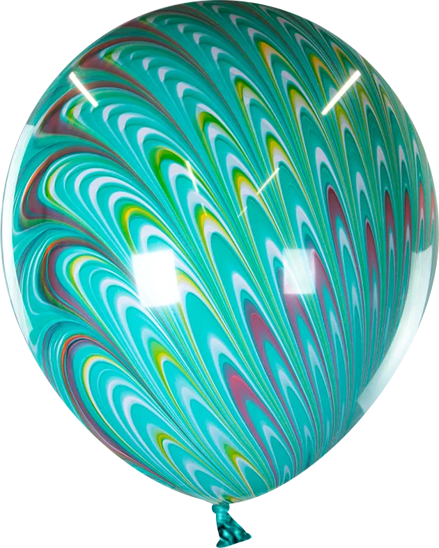 К 18''/46 см Павлин, Зеленый, агат, 1 шт.(Китай)