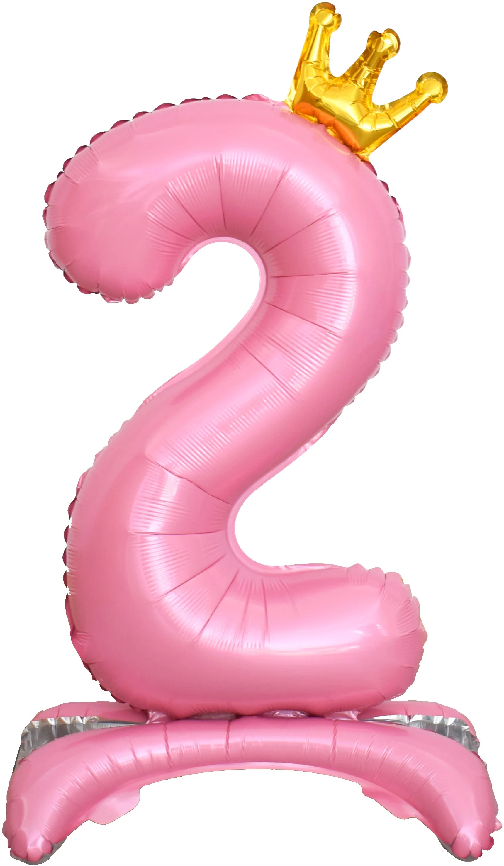 F 32"/81см Цифра, 2 Золотая корона, на подставке, Розовый, 1 шт. в упак. (Китай)