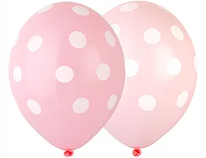 В 14"/36см Горошек розовый, 25 шт.(Бельгия)