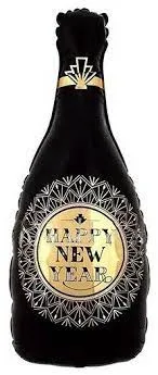 F 41"/104см Бутылка Шампанское, С Новым Годом (золотые грани), Черный, 1 шт. (Китай)
