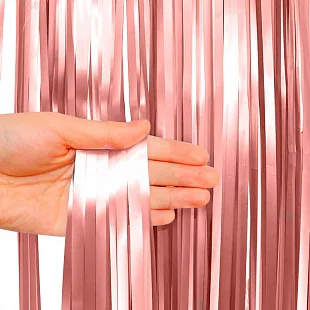 Занавес Дождик Красный, Металлик, 100*200 см, 1 шт.