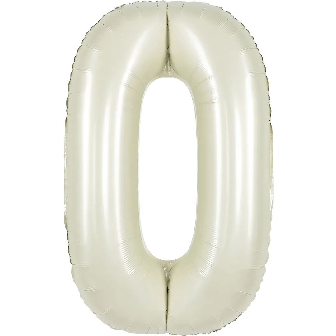 СБ 40''/102 см Цифра, 0, Белый песок, Сатин, 1 шт. в уп.(Китай)