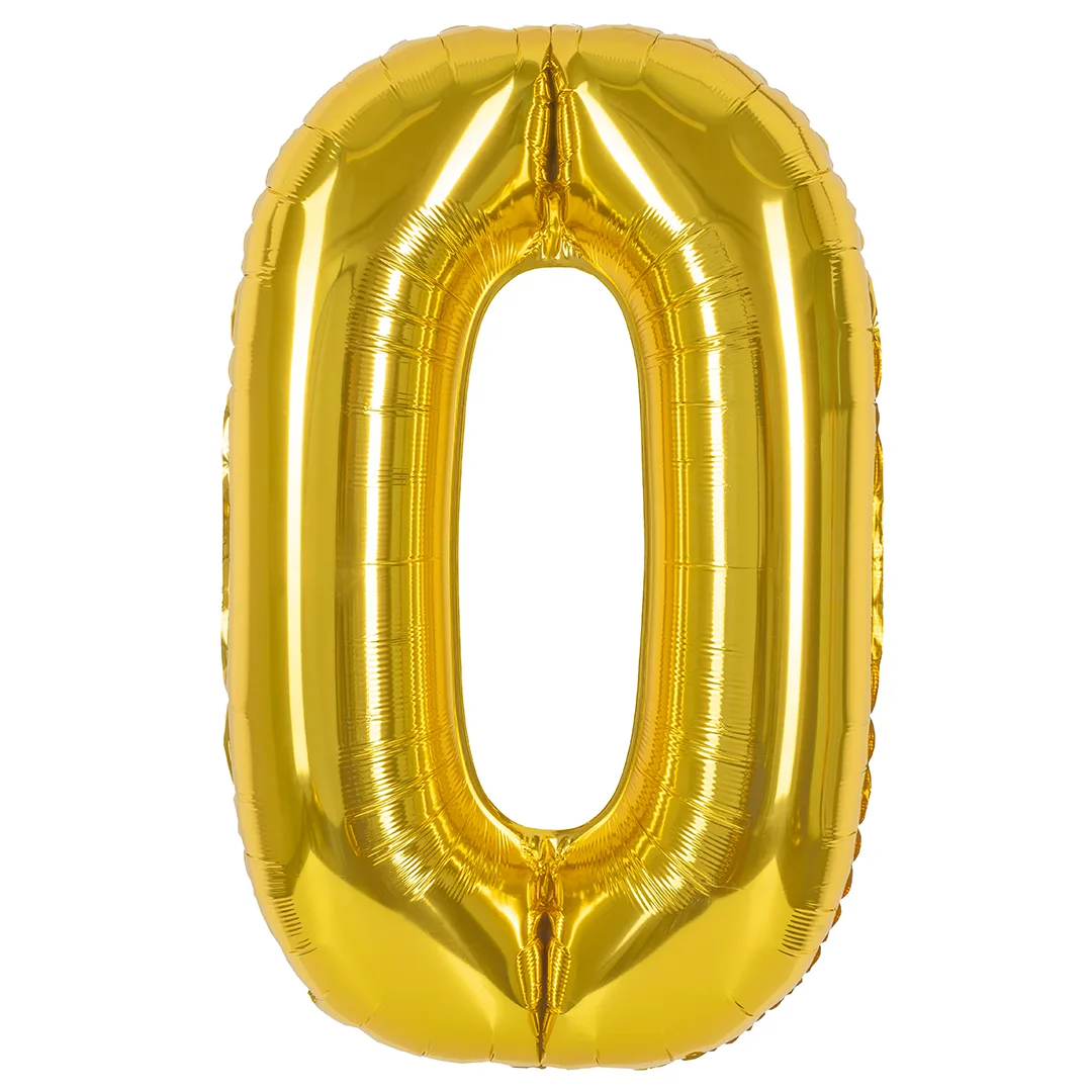 СБ 40''/102 см Цифра, 0, Золото, Металлик, 1 шт. в уп.(Китай)