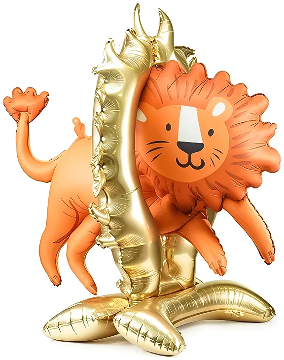 F 44"/112см Фигура на подставке, Цирк, Смелый лев, 1 шт. в уп.(Китай)