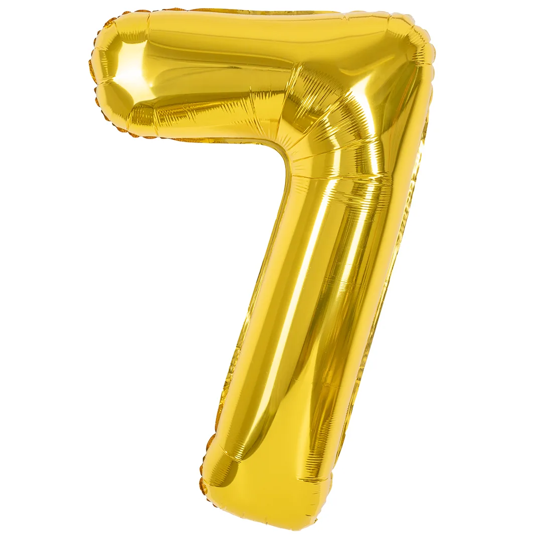 СБ 40''/102 см Цифра, 7, Золото, Металлик, 1 шт. в уп.(Китай)