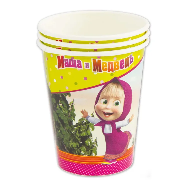 Стакан бум Маша и Медведь 250мл (6шт.)