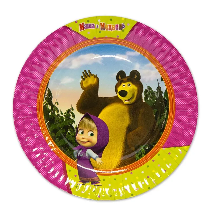 Тарелка бум Маша и Медведь 17см 6шт