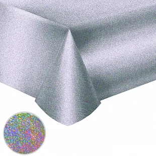 Скатерть лазерная фольгированная "Делюкс" Серебро 2,74*1,37