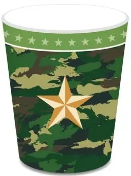 Стаканы (250 мл) Звездный Камуфляж, Темно-зеленый, 6 шт.