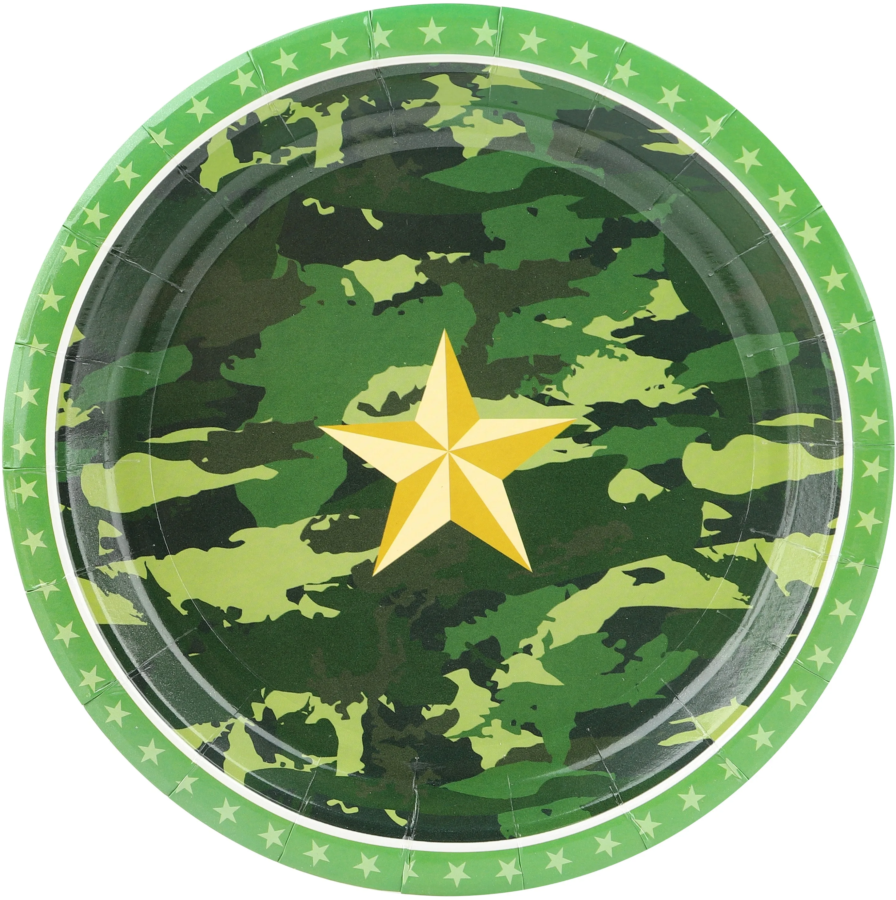 Тарелки (18 см) Звездный Камуфляж, Темно-зеленый, 6 шт.
