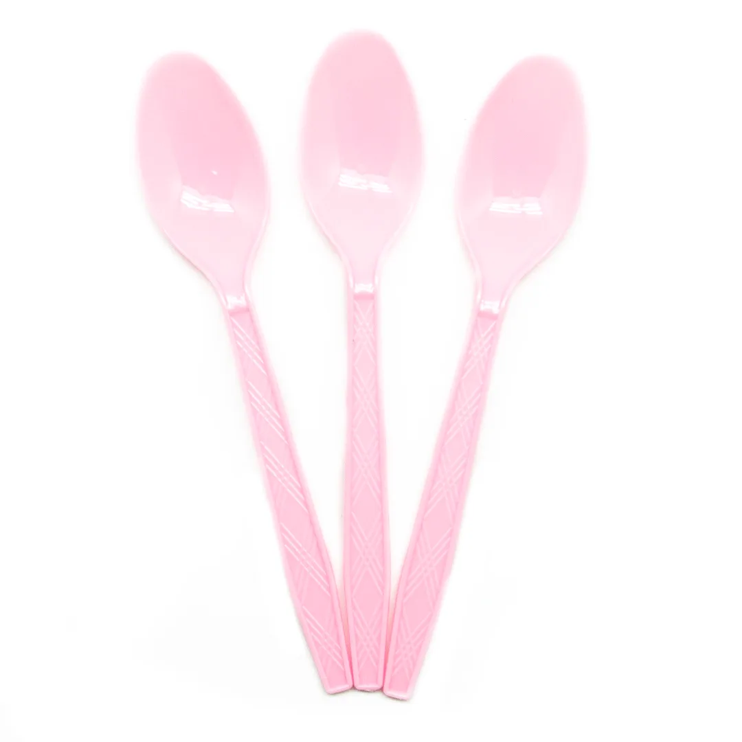 Ложки, Розовый, 15 см, 10 шт.