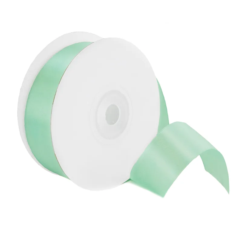 Лента Атлас Нежно-бирюзовый / 12 мм * 22,85 м (Китай)