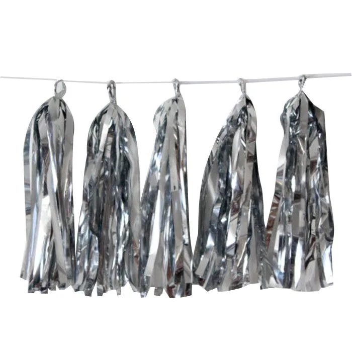 Гирлянда Тассел, Серебро,фольга /набор 10 листов/