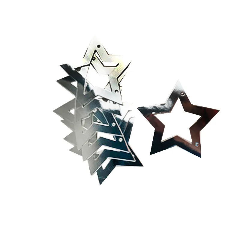 Гирлянда 2,2 м "Звезды с вырубкой" Серебряная/1 шт./ (Китай)