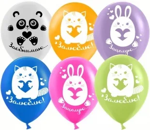 К 12''/30 см Нежные объятия, Ассорти, пастель, 2 ст, 50 шт. (Китай)