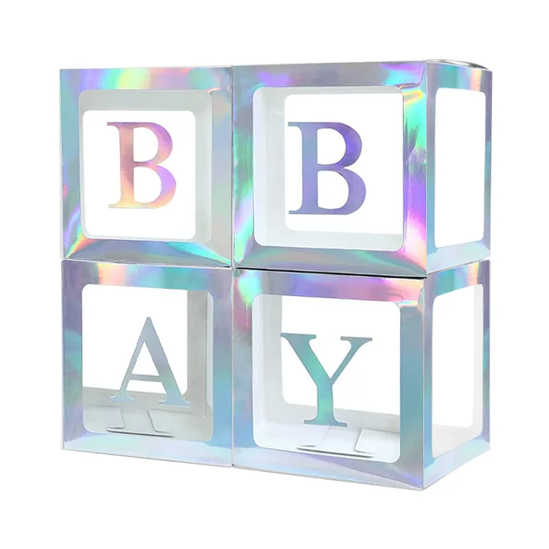 Набор коробок для шаров Baby, Жемчужный, Перламутр, 30*30*30 см, 4 шт. в кор.