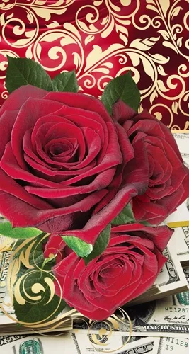 Конверт для денег Без текста Розы(10 шт.)