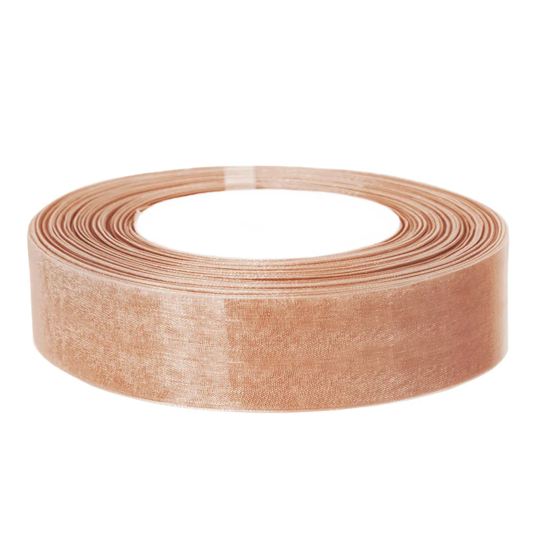 Лента органза (2,5 см*22,85 м) Бежевый, 1 шт.