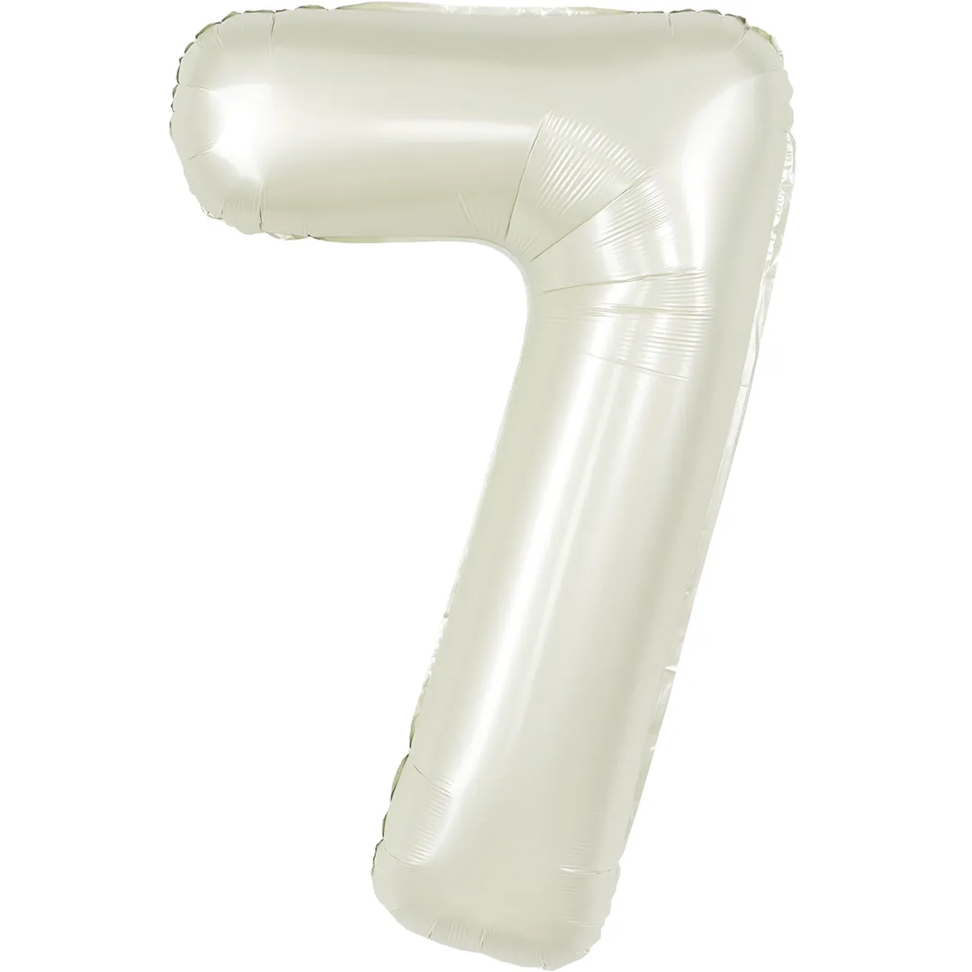 СБ 40''/102 см Цифра, 7, Белый песок, Сатин, 1 шт. в уп.(Китай)