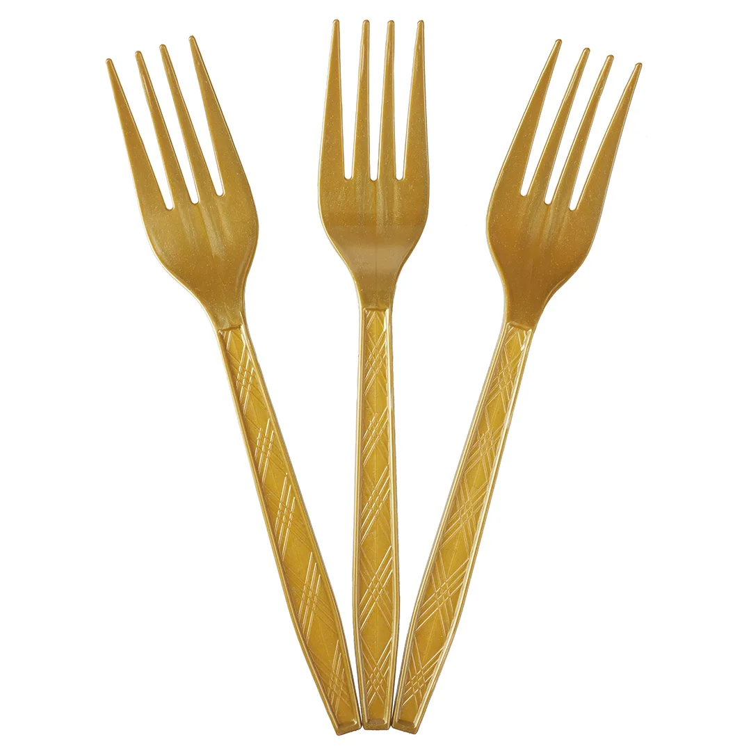 Вилки, Золото, 15 см, 10 шт. в упак.