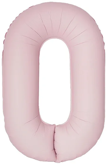И 40"/102см Цифра, 0 Slim, Пыльная роза, Сатин, 1 шт. в уп.(Испания)