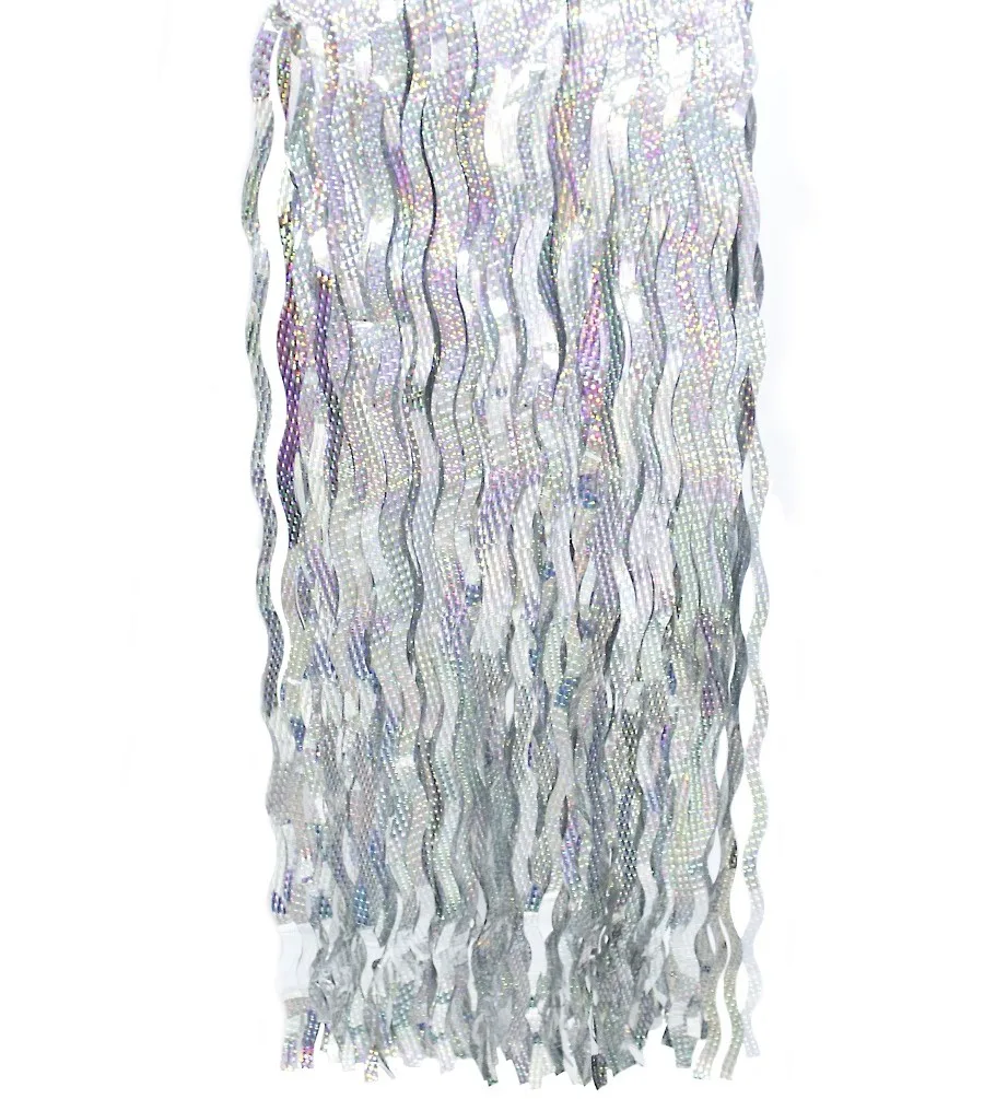 Гирлянда Дождик волнистый, Серебро, Голография, 50*50 см, 1 шт.