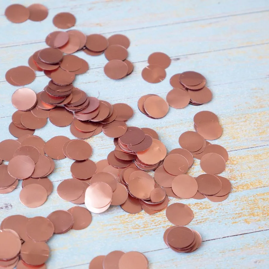 Конфетти фольга Круги 1 см розовое золото (50 гр/уп.)