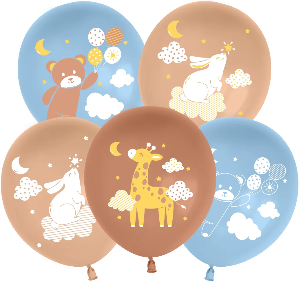 512 12"/30 см.Любимые зверята, Ассорти, пастель, 2 ст, 25 шт.(Китай)