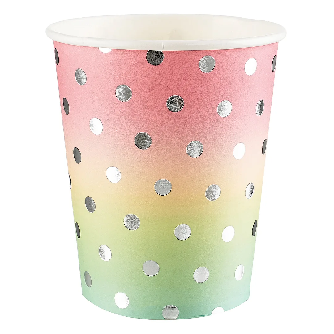 Стаканы (250 мл) Невесомый ДР, Радужный/Серебро, Металлик, 6 шт.