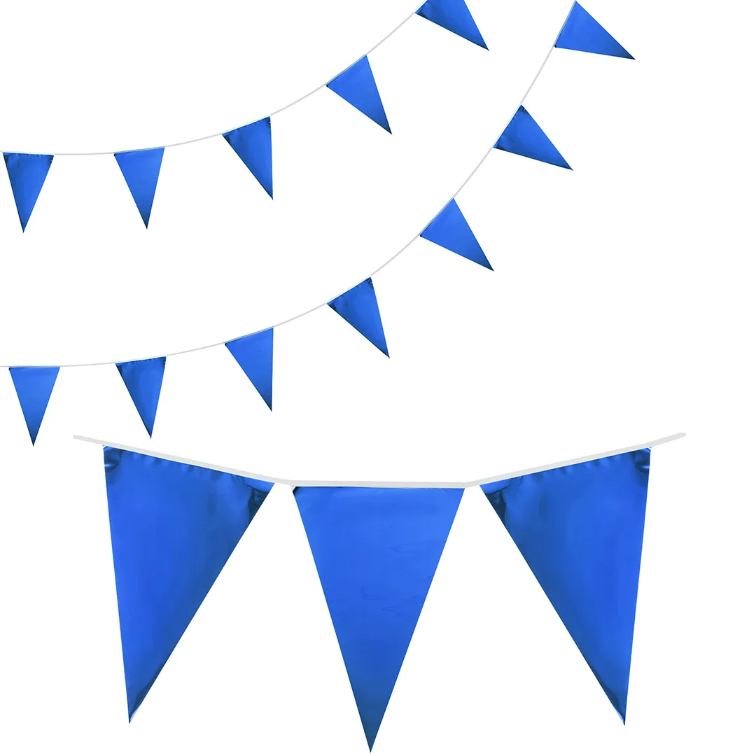 Гирлянда Флажки, 20*30 см*20 шт, 10 м, Синий, Металлик, 1 упак.
