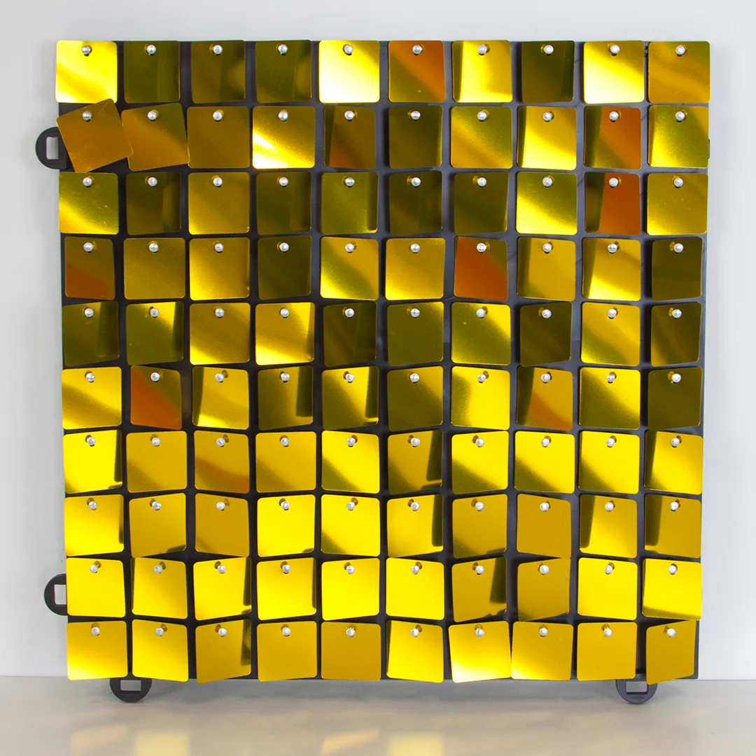 Декоративная панель Пайетки, 30*30 см, Золото, Металлик, 1 шт.