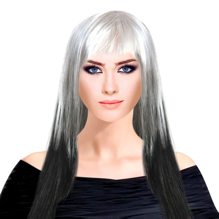 Парик "Супер Медиум Микс" Черно-белый / 1 шт./ Китай