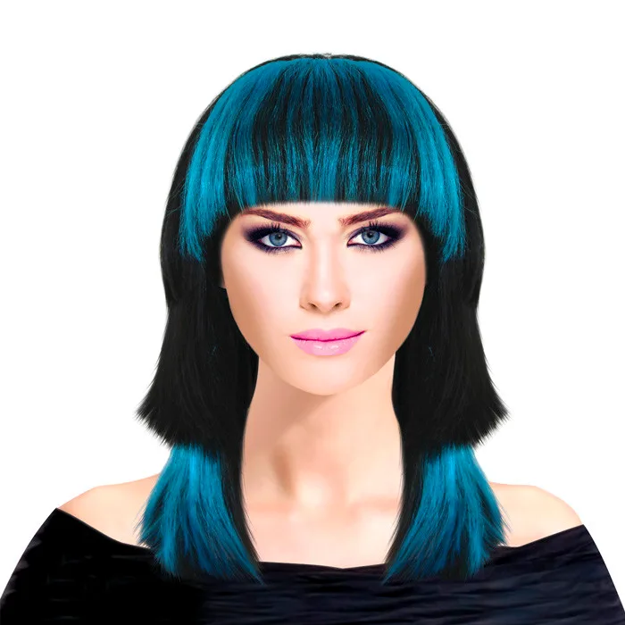 Парик "Каскад Микс" Черно-синий/ 1 шт./ Китай