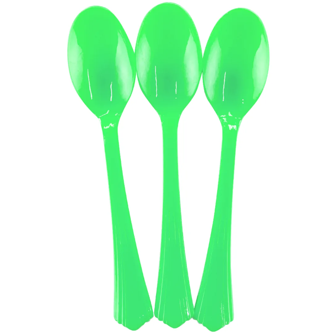 Ложки, Премиум, Зеленый, 16 см, 10 шт.