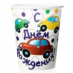 Стаканчики, Машинки, 180мл., 6 шт.