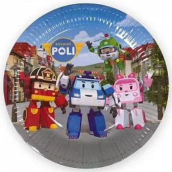 Тарелка Робокар Поли, 7", 6 шт.