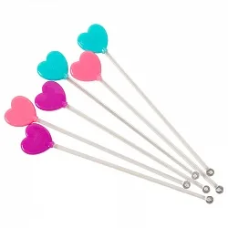 Палочки для коктейлей Сердца 6 шт.