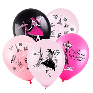 Т 12"/30см СДР Париж, Ассорти, Пастель 2 ст.  /100 шт./(Турция)