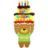 Медведь С Днем Рождения 602/1,5м /1 шт./(Италия)