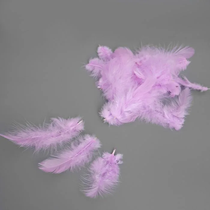Перья цветные 8-10см светло-сиреневые (100 шт./уп.)