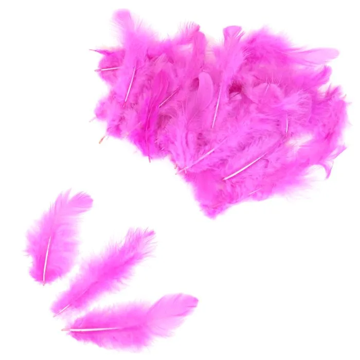 Перья цветные 8-10см сиреневые (100 шт./уп.)