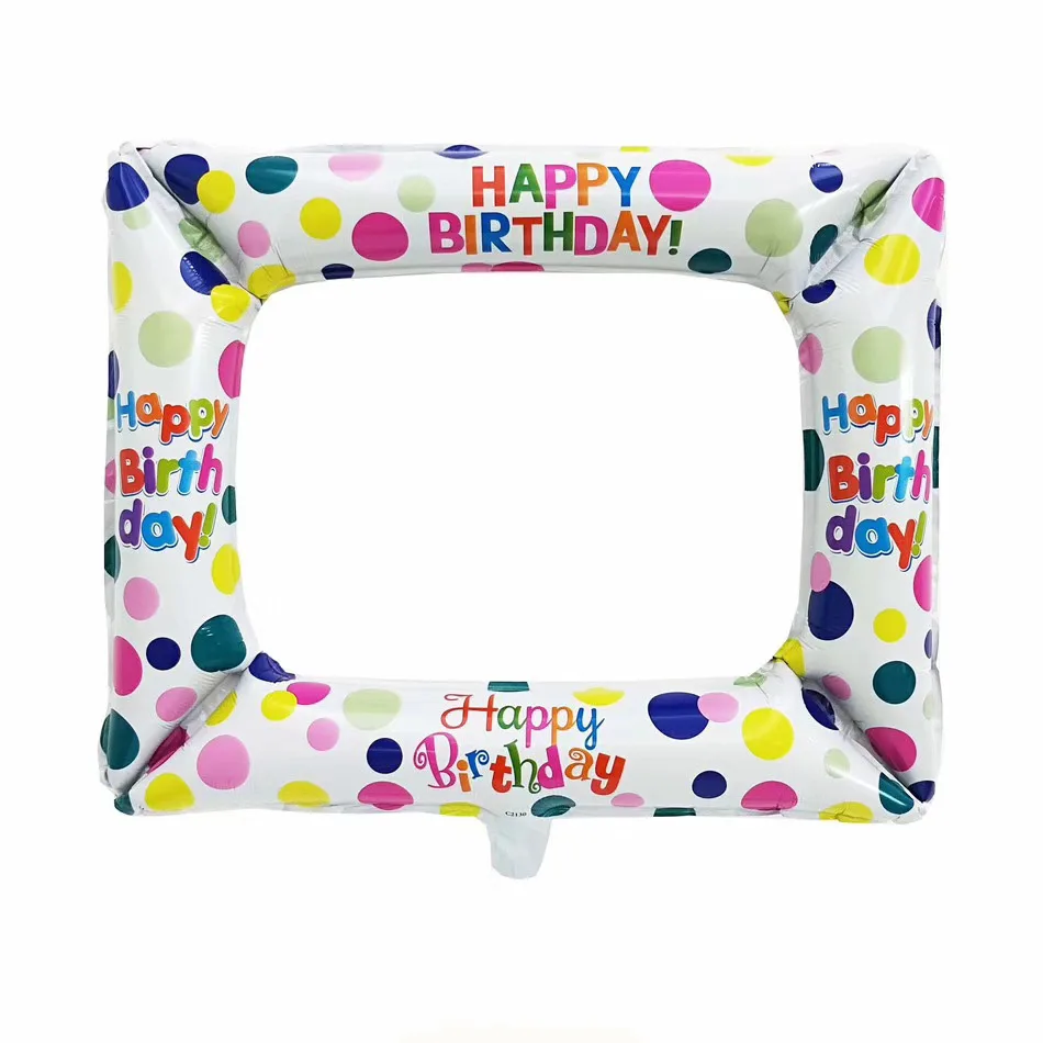 F 24"/60см Рамка для фото Happy birthday Горох 55 см 1 шт. (Китай)