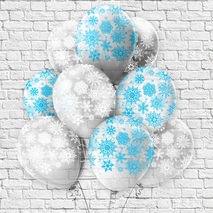 Б 12"/30см Праздник НГ Снежинки 1 дизайн /25 шт./(Таиланд)