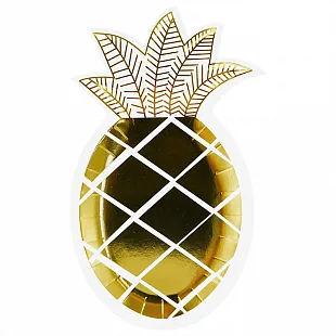 Формовые тарелки "Ананас" Золотой , 6 шт.