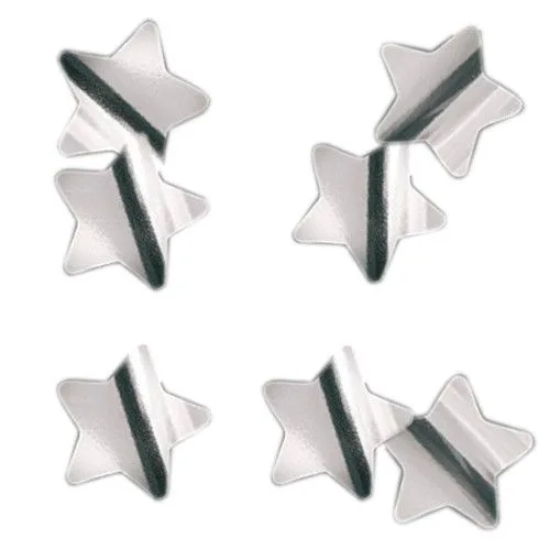 Конфетти "Звезды серебряные" фольгированные 3 см. / 500 г./ (Китай)